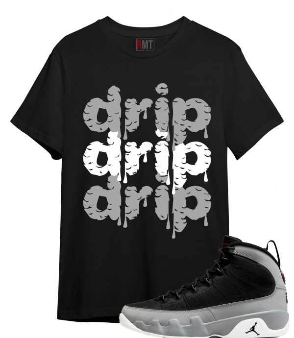 Jordan 9 Particle Grey Shirt Drip Tee Matching Retro 9 Particle Grey Jezsport.com