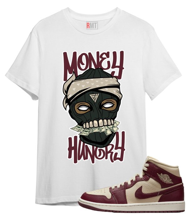 Jordan 1 Mid Split Beach Shirts - Money Hungry Tee for Cherrywood Jordan 1 Beach Sail Cream Split Color Jezsport.com