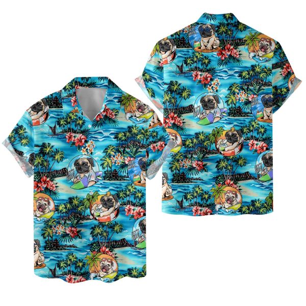 Pug & Dachshund Dog Hawaiian Shirt, Summer For Men and Women Jezsport.com