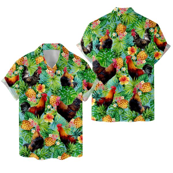 Tropical Chicken Hawaiian Shirt, Summer For Men and Women Jezsport.com