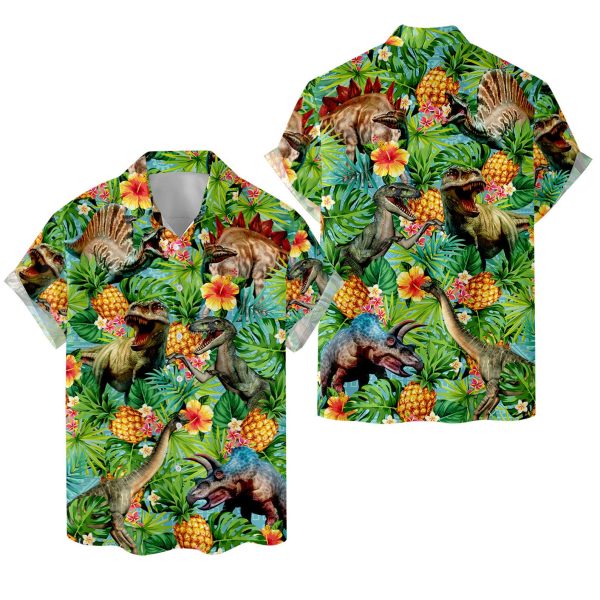 Tropical Dinosaur Hawaiian Shirt, Summer For Men and Women Jezsport.com