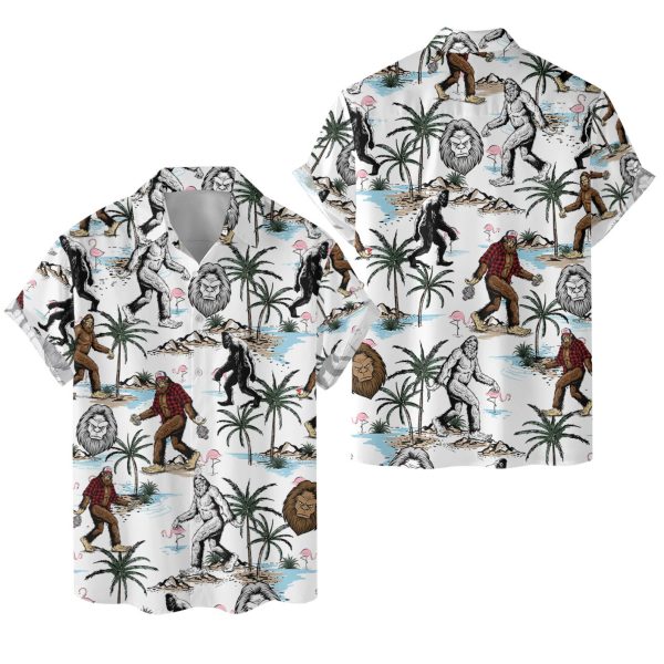 Bigfoot Hawaiian Shirt, Tropical Summer Aloha Casual Shirt, Summer For Men and Women Jezsport.com