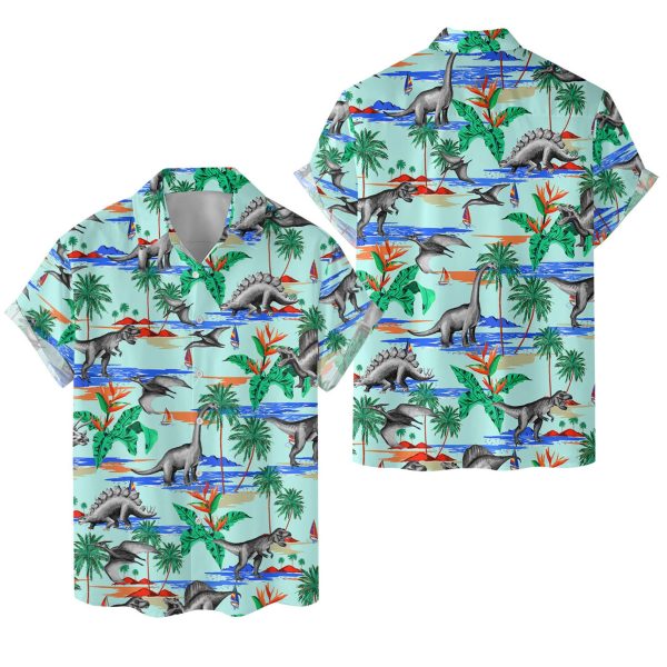 Tropical Dinosaur Hawaiian Shirt, Summer For Men and Women Jezsport.com