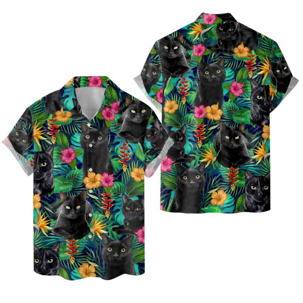 Tropical Cat Hawaiian Shirt, Summer Shirt For Men and Women Jezsport.com