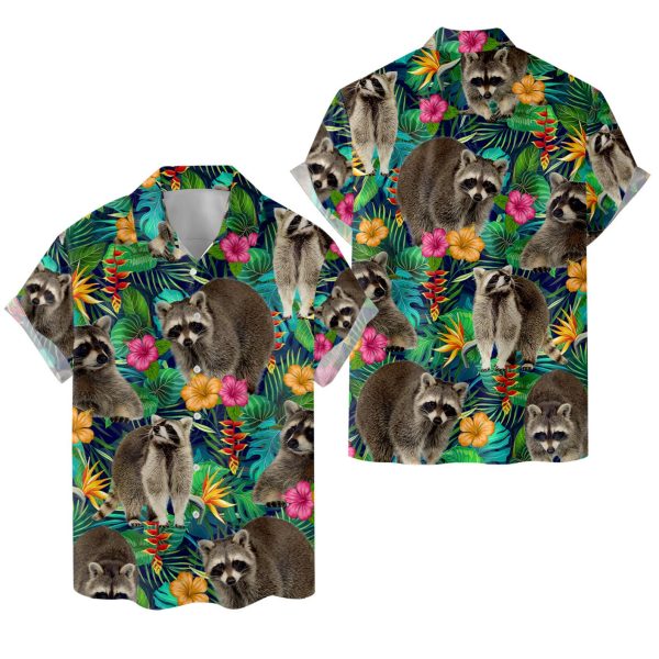 Tropical Raccoon Hawaiian Shirt, Summer For Men and Women Jezsport.com