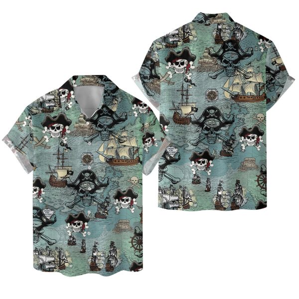 Pirate Skull Hawaiian Shirt, Summer Shirt For Men and Women Jezsport.com