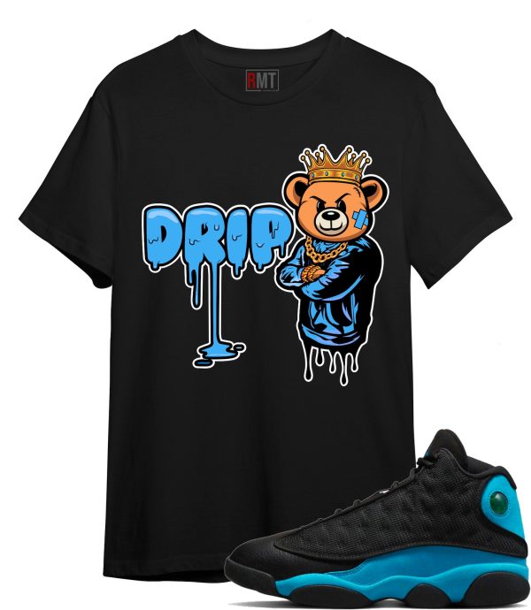 Jordan 13 Black University Blue Shirts, Drip Shirt Matching Jordan 13 UNC Jezsport.com