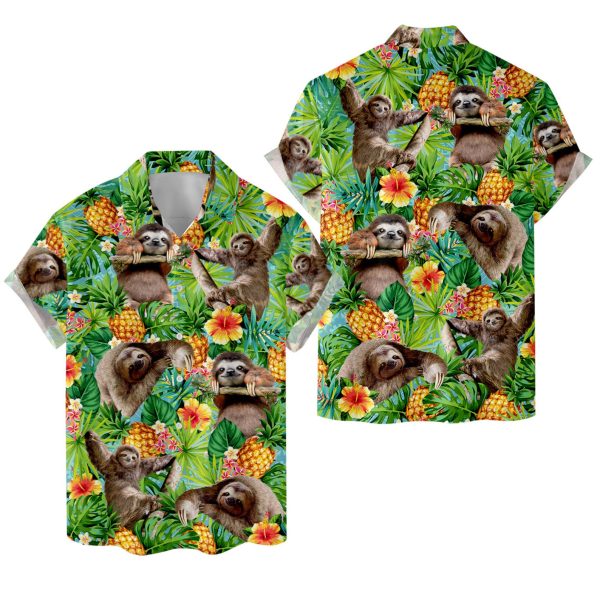 Tropical Sloth Hawaiian Shirt, Summer Shirt For Men and Women Jezsport.com