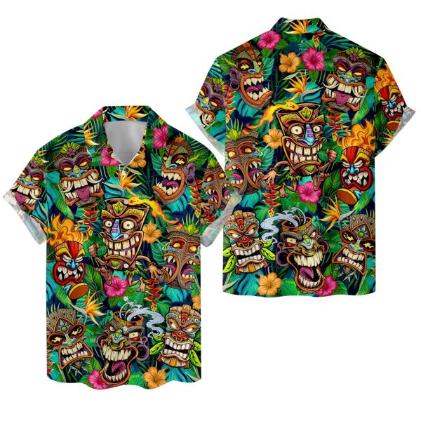 Tropical Tiki Head Hawaiian Shirt, Summer For Men and Women Jezsport.com