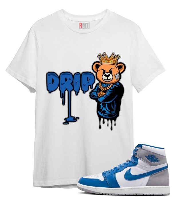 Jordan 1 High OG True Blue T-Shirt - Drip Tee Matching True Blue 1s Jezsport.com