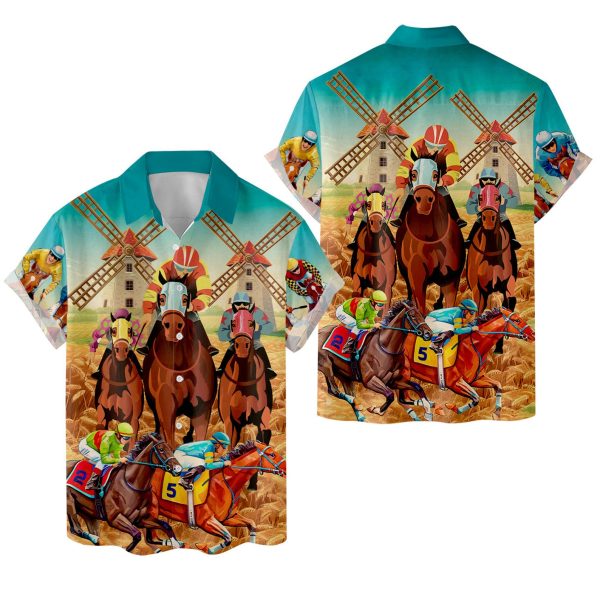 Horse Racing Hawaiian Shirt, Summer For Men and Women Jezsport.com