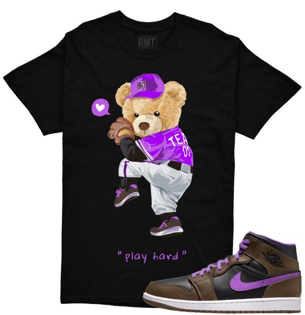 Jordan 1 Palomino Shirts - Play Hard Shirt Matching Jordan 1 Mid Palomino Wild Berry Jezsport.com