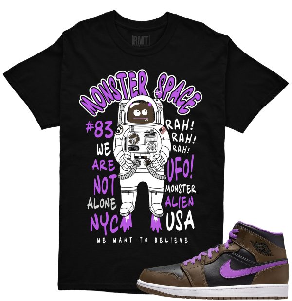 Jordan 1 Palomino Shirts - Monster Space Shirt Matching Jordan 1 Mid Palomino Wild Berry Jezsport.com