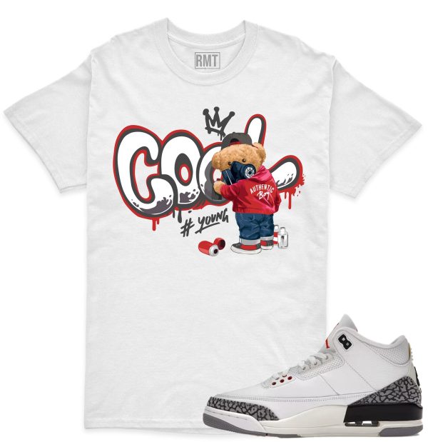 Reimagined 3s Matching Shirts, Cool Bear Shirt Matching Jordan 3 White Cement Reimagined Jezsport.com