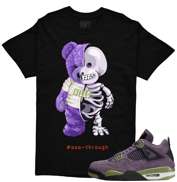 Jordan 4 Canyon Purple Matching Shirts, Bear skeleton Shirt Matching Canyon Purple 4s Jezsport.com