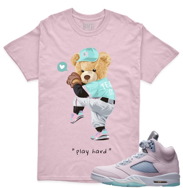 Easter 5s Matching Shirt, Play Hard Shirt Matching Jordan 5 Easter Jezsport.com