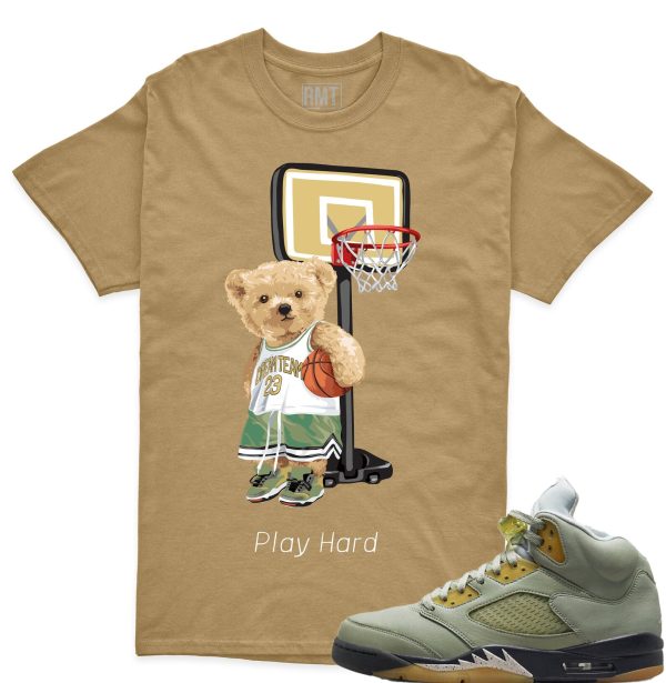 Jade Horizon 5s Matching Shirts, Play Hard Shirt Matching Jordan 5 Jade Horizon Jezsport.com