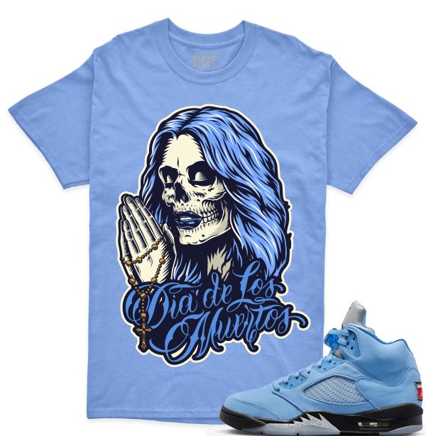 UNC 5s Matching Shirts, Day of the Dead Shirt Matching Jordan 5 university blue Jezsport.com