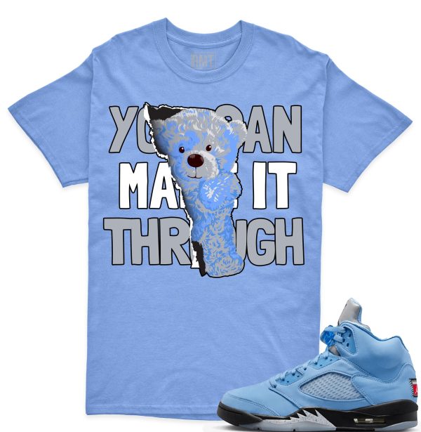 UNC 5s Matching Shirts, Teddy Bear Shirt Matching Jordan 5 university blue Jezsport.com