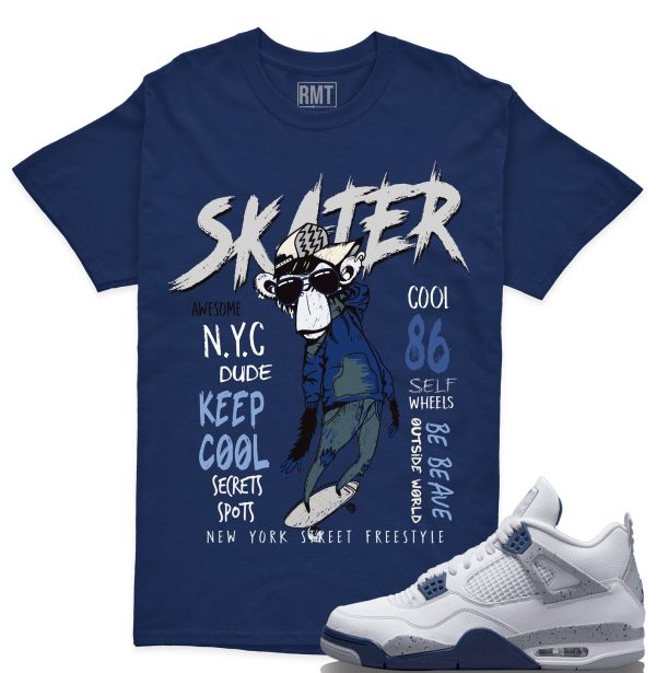 Midnight Navy 4s shirts, Skater Shirt Matching Jordan 4 Midnight Navy Jezsport.com