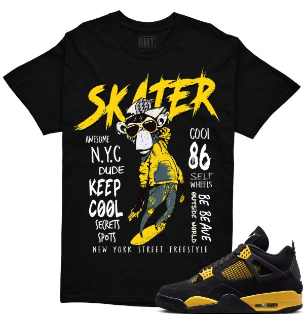 Thunder 4s Matching Shirt, Skater Shirt Matching Jordan 4 thunder yellow Jezsport.com