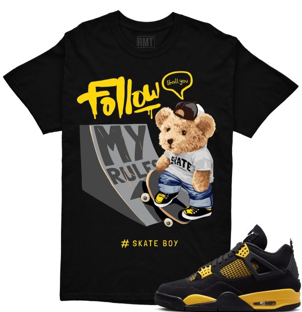 Thunder 4s Matching Shirt, Skate Boy Shirt Matching Jordan 4 thunder yellow Jezsport.com