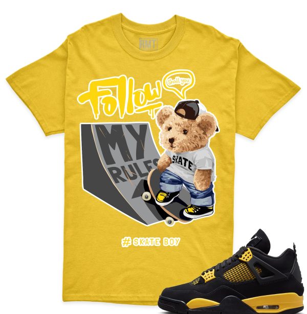 Thunder 4s Matching Shirt, Skate Boy Shirt Matching Jordan 4 thunder yellow Jezsport.com