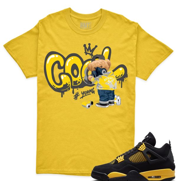 Thunder 4s Matching Shirt, Cool Bear Shirt Matching Jordan 4 thunder yellow Jezsport.com