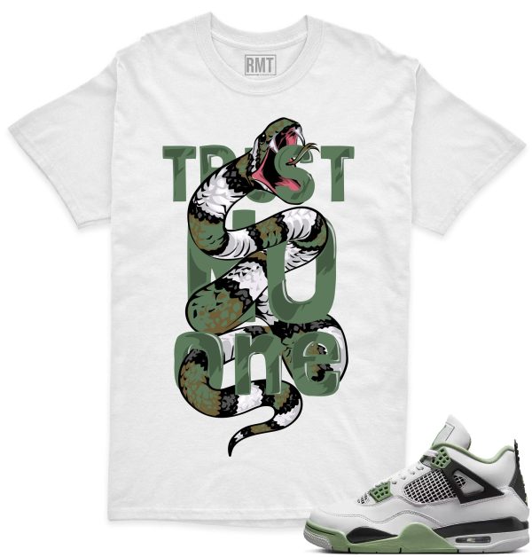 Seafoam 4s Matching Shirts, Trust No One Shirt Matching Jordan 4 Seafoam Oil Green Jezsport.com