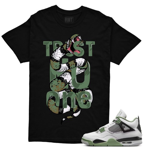 Seafoam 4s Matching Shirts, Trust No One Shirt Matching Jordan 4 Seafoam Oil Green Jezsport.com