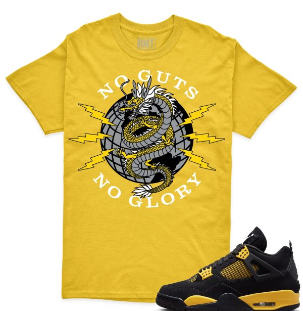 Thunder 4s Matching Shirt, No Guts Shirt Matching Jordan 4 thunder yellow Jezsport.com