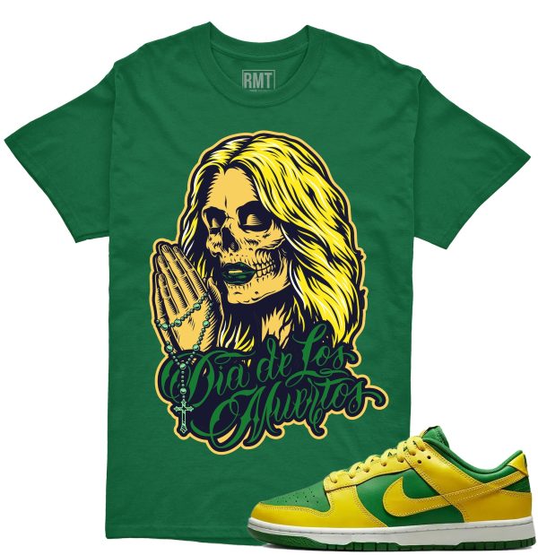 Dunk Low Reverse Brazil Unisex T-shirt, Day of the Dead Shirt Matching Dunk Low Reverse Brazil Jezsport.com