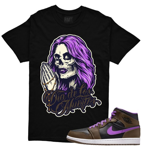 Jordan 1 Palomino Shirt - Day of the Dead Shirt Matching Jordan 1 Mid Palomino Wild Berry Jezsport.com