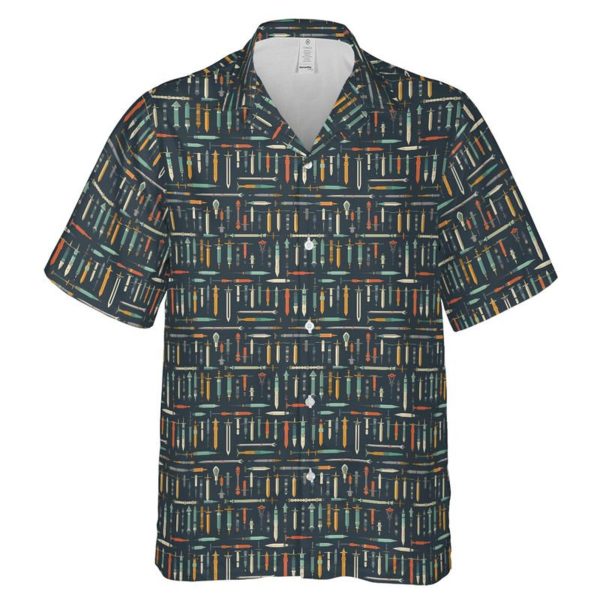 Navy Blue Sword Collection RPG Dnd Game Hawaiian Shirt, Summer Shirt For Men and Women Jezsport.com