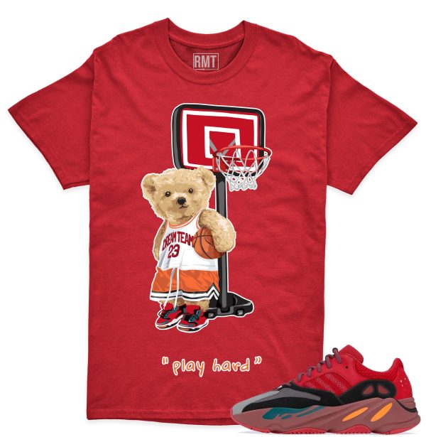 Yeezy 700 Hi-Res Red shirts, Play Hard Shirt Matching 700 Hi Res Red Jezsport.com