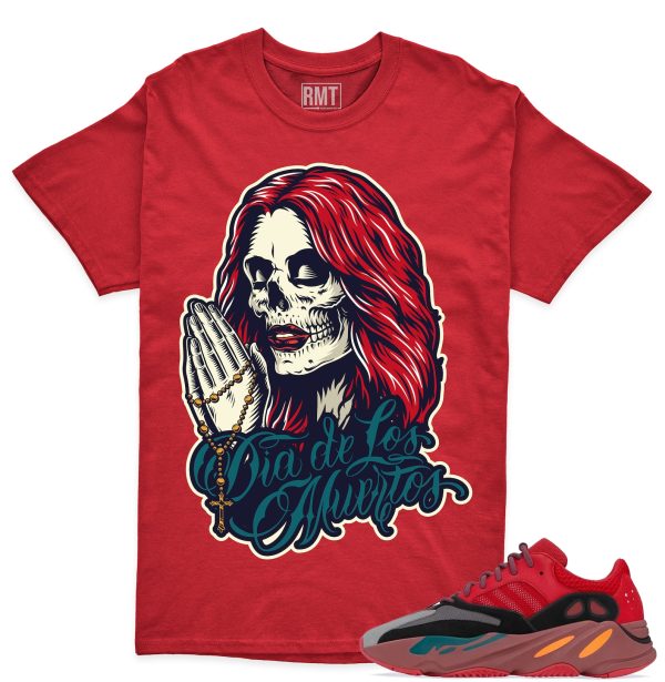 Yeezy 700 Hi-Res Red shirts, Day of the Dead Shirt Matching 700 Hi Res Red Jezsport.com