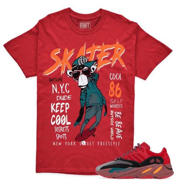 Yeezy 700 Hi-Res Red shirts, Skater Shirt Matching 700 Hi Res Red Jezsport.com