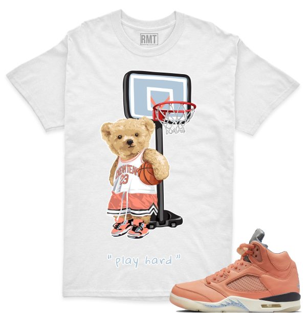 DJ Khaled 5s Matching Shirts, Play Hard Shirt Matching Jordan 5 Crimson Bliss Jezsport.com