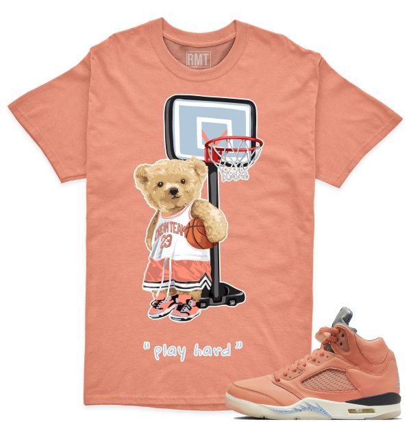 DJ Khaled 5s Matching Shirts, Play Hard Shirt Matching Jordan 5 Crimson Bliss Jezsport.com