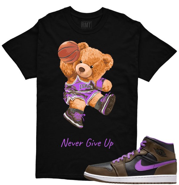 Jordan 1 Palomino Shirt - Never Give Up Shirt Matching Jordan 1 Mid Palomino Wild Berry Jezsport.com