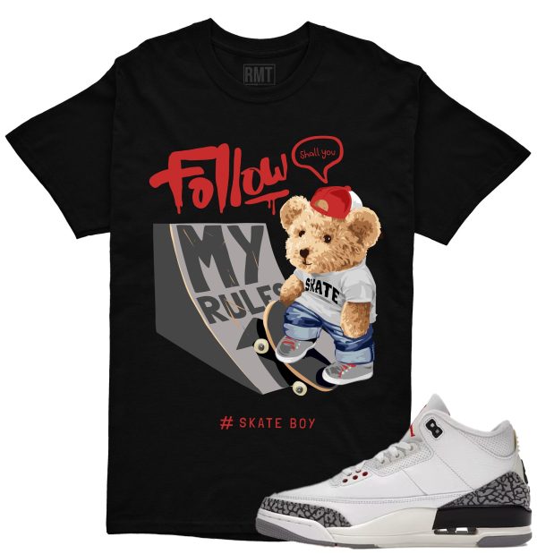 Reimagined 3s Matching Shirts, Skate Boy Shirt Matching Jordan 3 White Cement Reimagined Jezsport.com