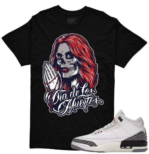 Reimagined 3s Matching Shirts, Day of the Dead Shirt Matching Jordan 3 White Cement Reimagined Jezsport.com