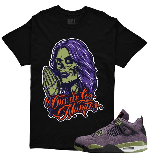 Jordan 4 Canyon Purple Matching Shirts, Day of the Dead Shirt Matching Canyon Purple 4s Jezsport.com