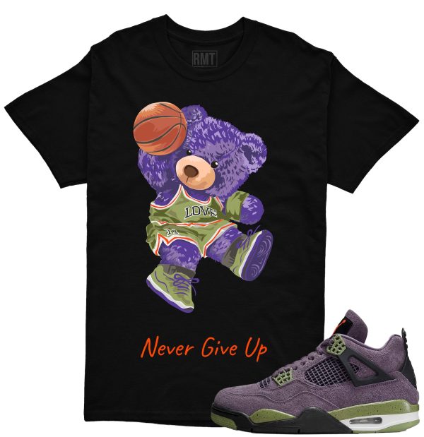 Jordan 4 Canyon Purple Matching Shirts, Never Give Up Shirt Matching Canyon Purple 4s Jezsport.com