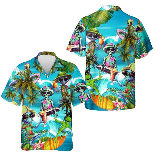 Tropical Alien Hawaiian Shirt, Summer Shirt For Men and Women Jezsport.com