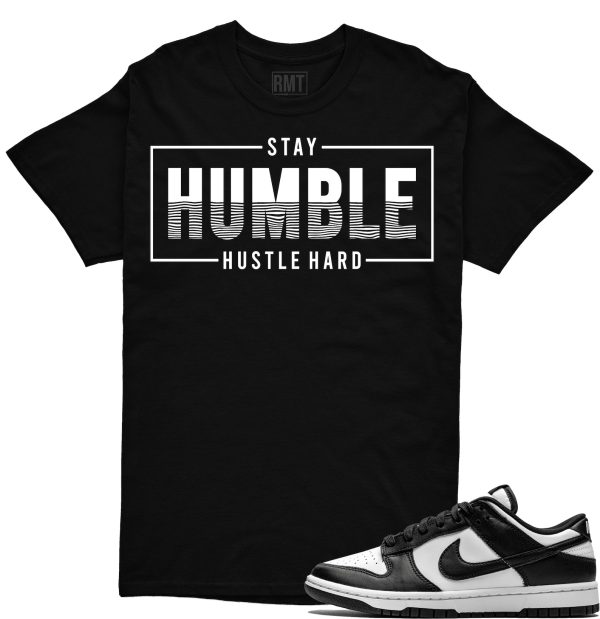 Dunk low black and white panda shirts, Hustle Hard Tee Matching Panda dunk lows Jezsport.com