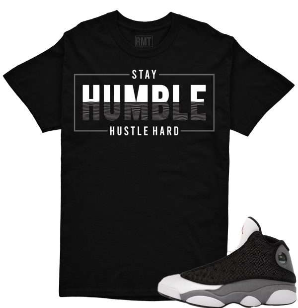 Jordan 13 Black Flint Matching Shirts, Hustle Hard Tee Matching Black Flint 13s Jezsport.com