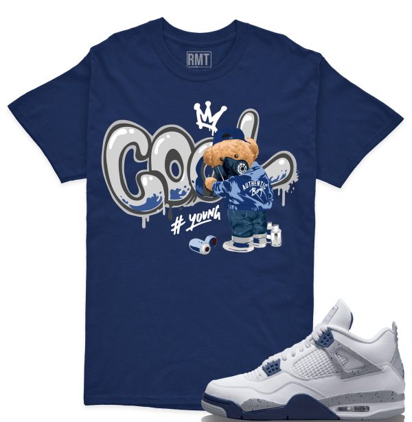 Midnight Navy 4s shirts, Cool Bear Shirt Matching Jordan 4 Midnight Navy Jezsport.com