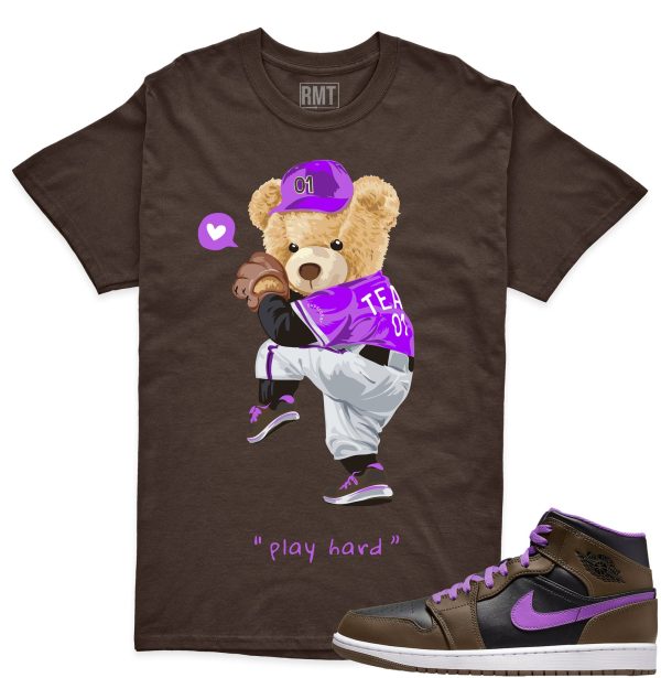 Jordan 1 Palomino Shirt, Play Hard Shirt Matching Jordan 1 Mid Palomino Wild Berry Jezsport.com