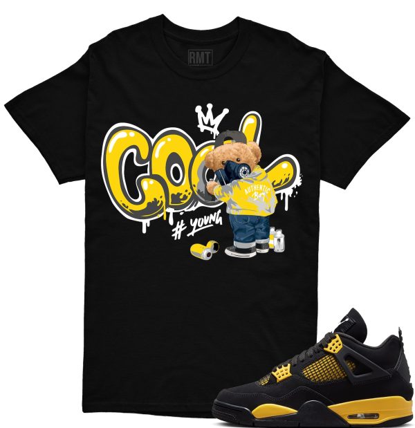 Thunder 4s Matching Shirt, Cool Bear Shirt Matching Jordan 4 thunder yellow Jezsport.com